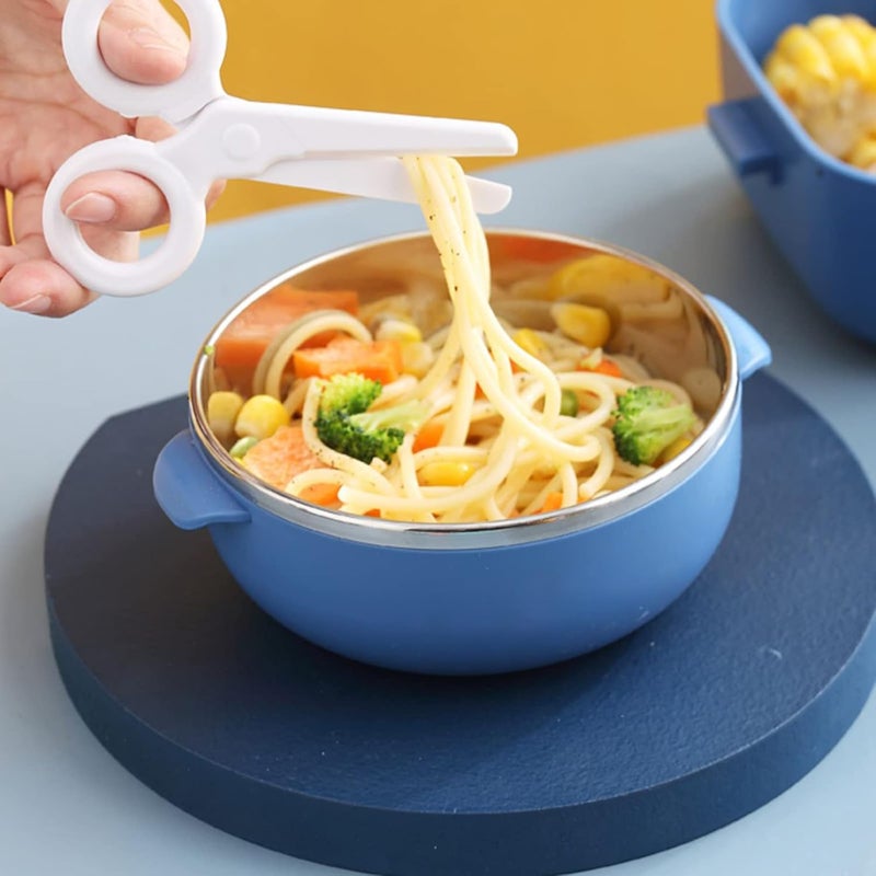 wolpin 1 Pc Lunch Box for Kids with Spoon & Scissor Leak Proof Tiffin Box for Boys, Girls, School & Office, Lunch Box for Kids Microwave Safe, Cartoon 800 ML Blue (Food Grade PP Plastic) - Image 3