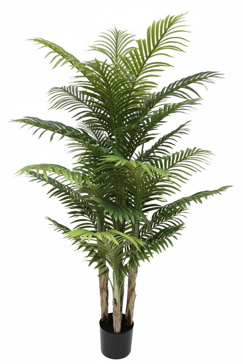 KAYKON 6 Feet Artificial Areca Palm Plant with 4 Trunks Real Looking Lifelike Fake Dense Tree for Luxury Decoration and Housewarming Gift Without Vase -180cm - Image 1