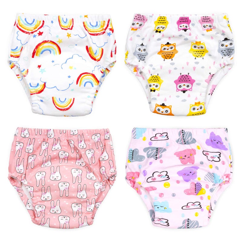 Max Shape Potty Training Pants Girls 2T,3T,4T,Toddler Training Underwear for Baby Girls 4 Pack White 2T - Image 3