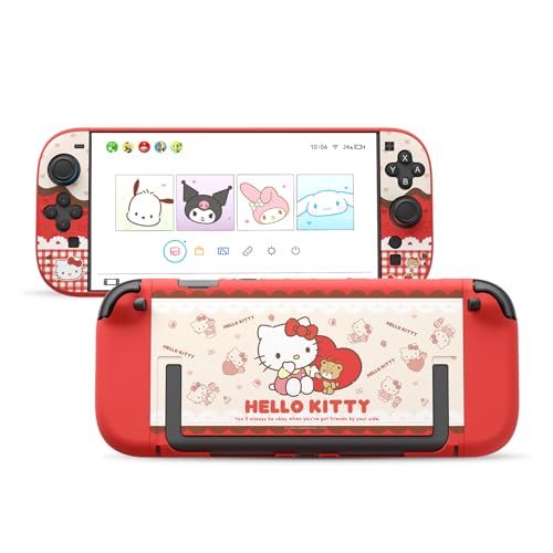 Kuitmor Dockable PC Protective Case Compatible with Switch 2 Model 2025 AllRound Protection Hard Protective Shell for Switch 2 2025 Accessories Red Hello Kitty - Image 1