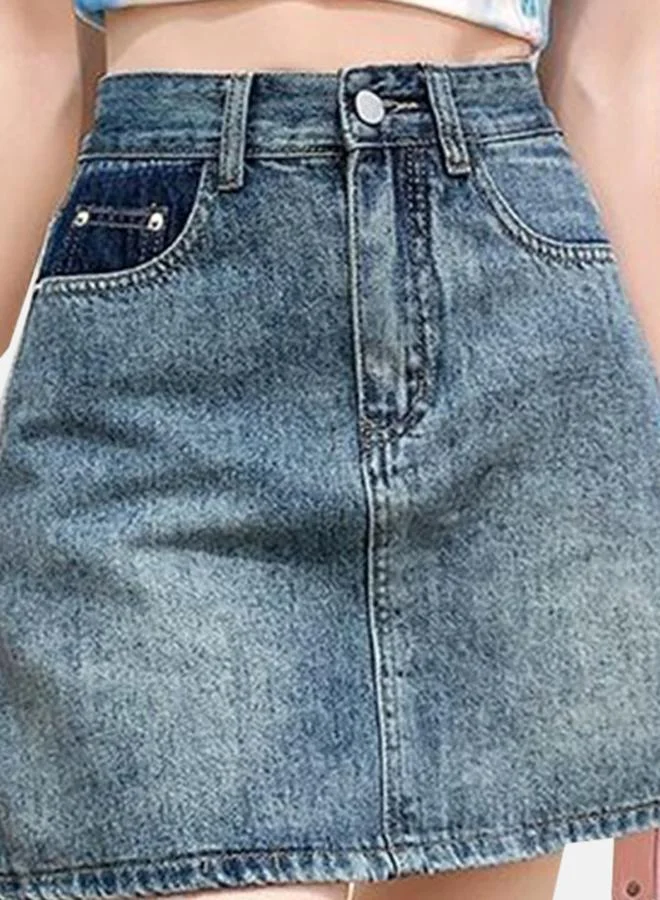 يونيكي Blue A-Line Denim Skirts