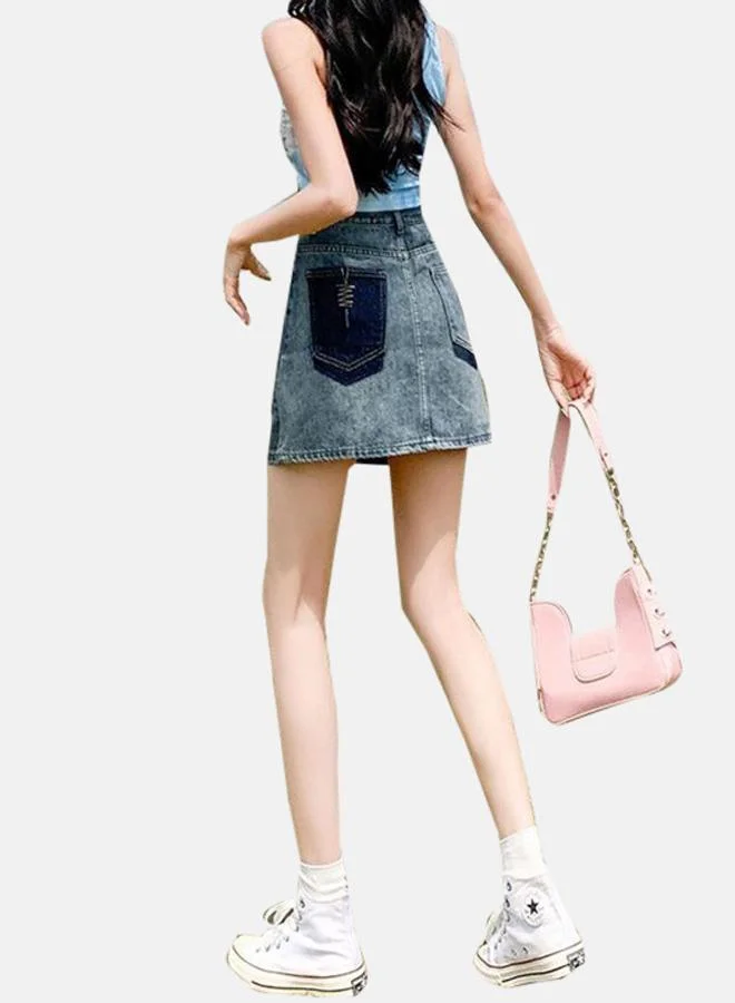 يونيكي Blue A-Line Denim Skirts