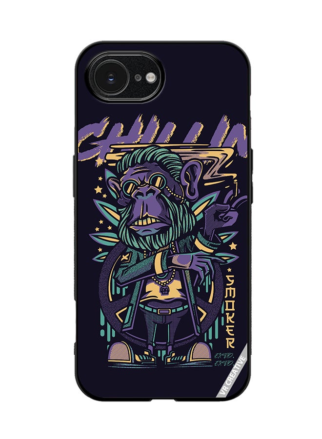 Protective Case Cover For Apple iPhone 16e Chillin Monkey Design Multicolour