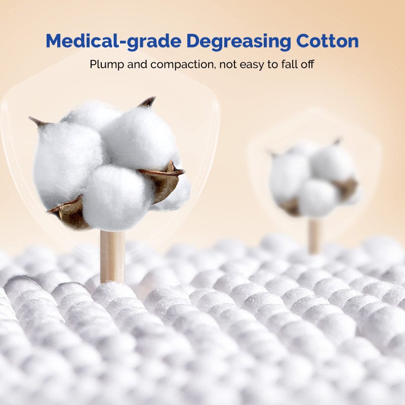 JMU Medical Cotton Swabs, Cotton Swabs with Wooden Sticks, 1000 Count - Image 2
