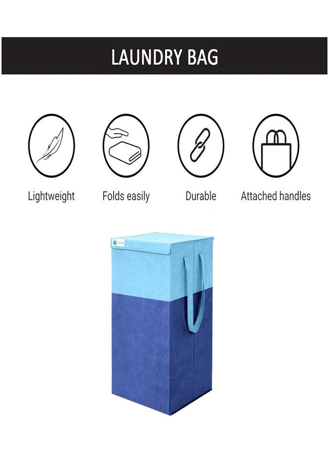 UNICRAFTS 68 L Grey Black Laundry Basket (Pack of 1 (Light Blue)02) - Image 5