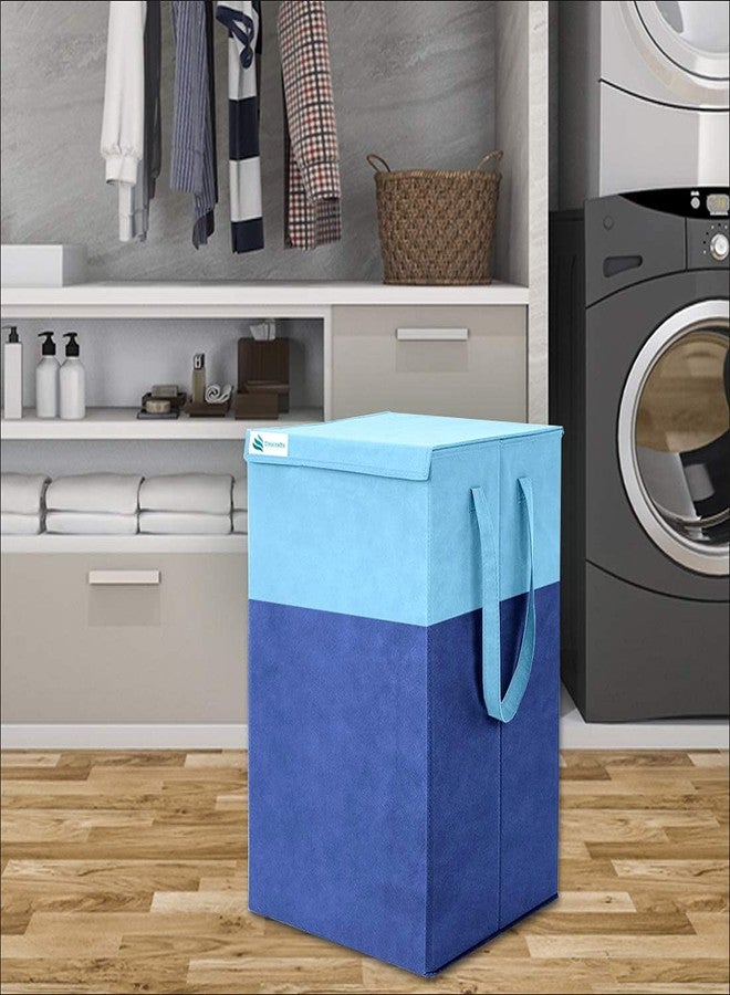 UNICRAFTS 68 L Grey Black Laundry Basket (Pack of 1 (Light Blue)02) - Image 3