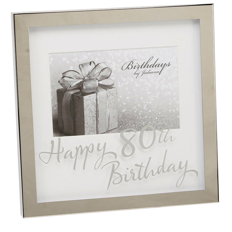Oaktree Gifts Oaktree Gifts 80th Silverplated Edge Box Frame 6 x 4 