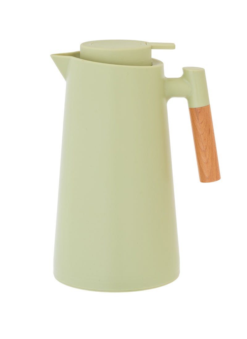 plastic thermos for tea and coffee 1 liter green with wooden handle - pzsku/ZE38DE2311C2EE453EDD3Z/45/_/1709043904/4be3b692-86c1-4ace-bd4c-22d94928b521