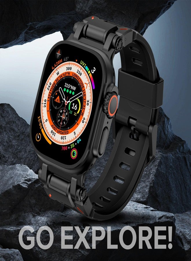 كيدز سوار KADES المتين المصنوع من مادة FKM مصمم خصيصًا لساعة Apple Watch Ultra 3/2/1 مقاس 49 مم للرجال، مصنوع من مادة FKM متينة مع موصل من الفولاذ المقاوم للصدأ لسلسلة iWatch 11/10/9/8/7/6/5/4/SE/3/2/1 مقاس 46 مم/45 مم/44 مم/42 مم، أحمر - Image 5