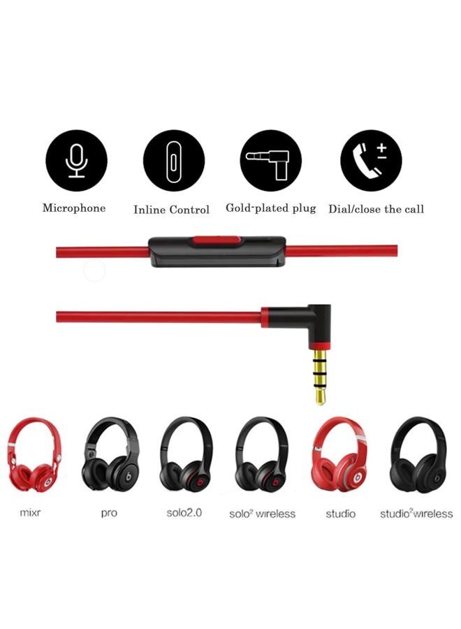 Cipher (Black Red) - Replacement Audio Cable Cord Wire,Compatible with Beats by Dr.Dre Headphones Studio/Solo/Pro/Detox/Wireless/Mixr/Executive/Pill with in-line Mic and Control- (Black Red) - Image 5