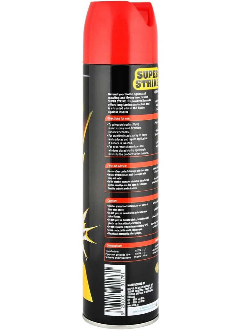 Super Strike Insect Killer | Powerful Pest Control Spray for Flies, Mosquitoes, Cockroaches & Ants | Fast-Acting, Long-Lasting Indoor & Outdoor Protection - 400 ml - Image 2
