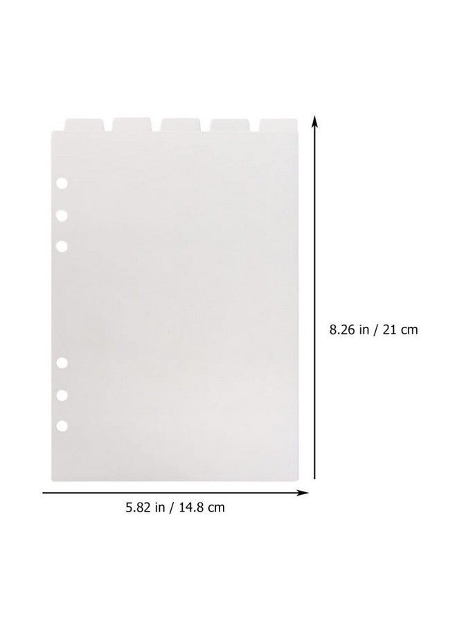 STOBOK 6Pcs A5 Transparent Binder Tabs Top Vertical Tabs 6 Holes Binder Divider For Planner Journal Notebook Diary Memo Notepad Transparent Pvc Binder Divider  - Image 2