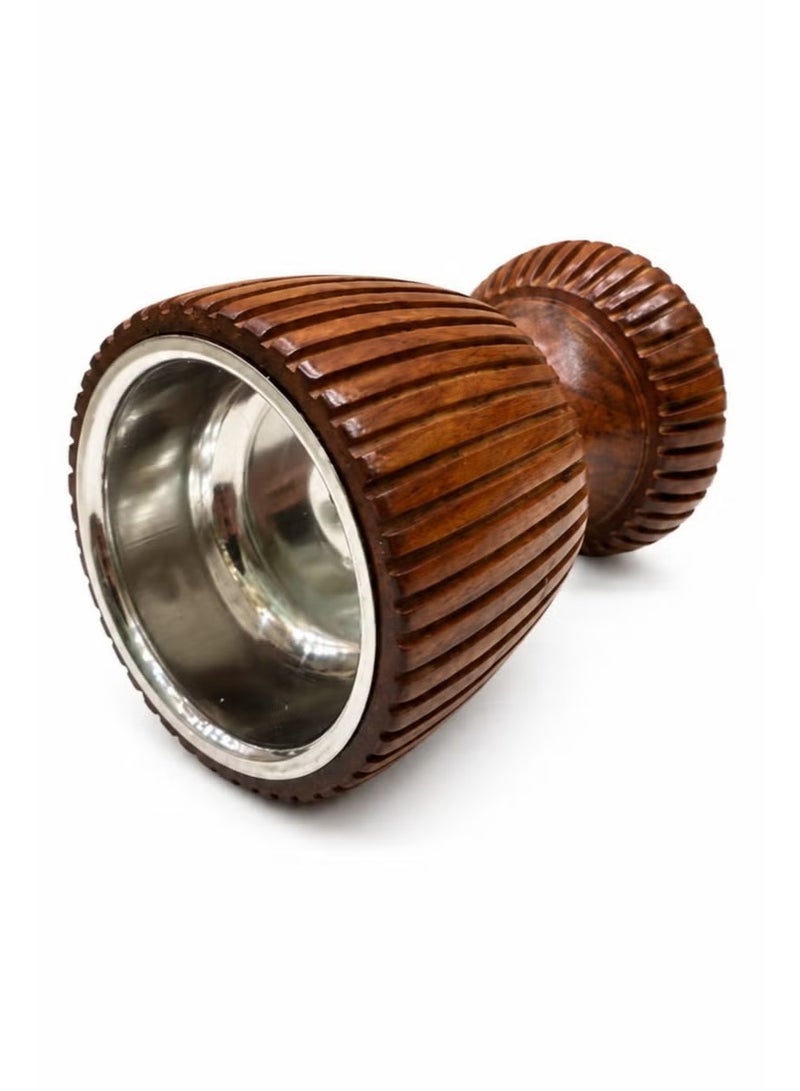 Radin Handcrafted Sheesham Wood Traditional Bakhoor Burner with Stainless Steel Bowl - Image 3