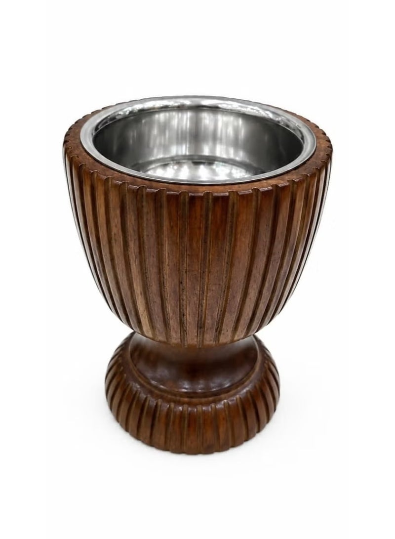 Radin Handcrafted Sheesham Wood Traditional Bakhoor Burner with Stainless Steel Bowl - Image 2