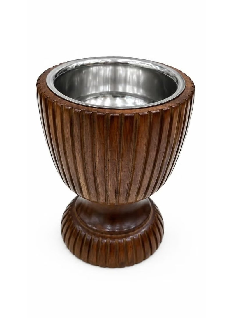 Radin Handcrafted Sheesham Wood Traditional Bakhoor Burner with Stainless Steel Bowl - Image 1