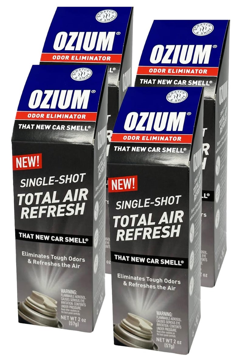 Ozium Air Sanitizer, 2 oz Car Fogger: Single-Shot Smoke Odor Eliminator & Car Air Freshener (New Car Smell, 4 Packs) - Image 4