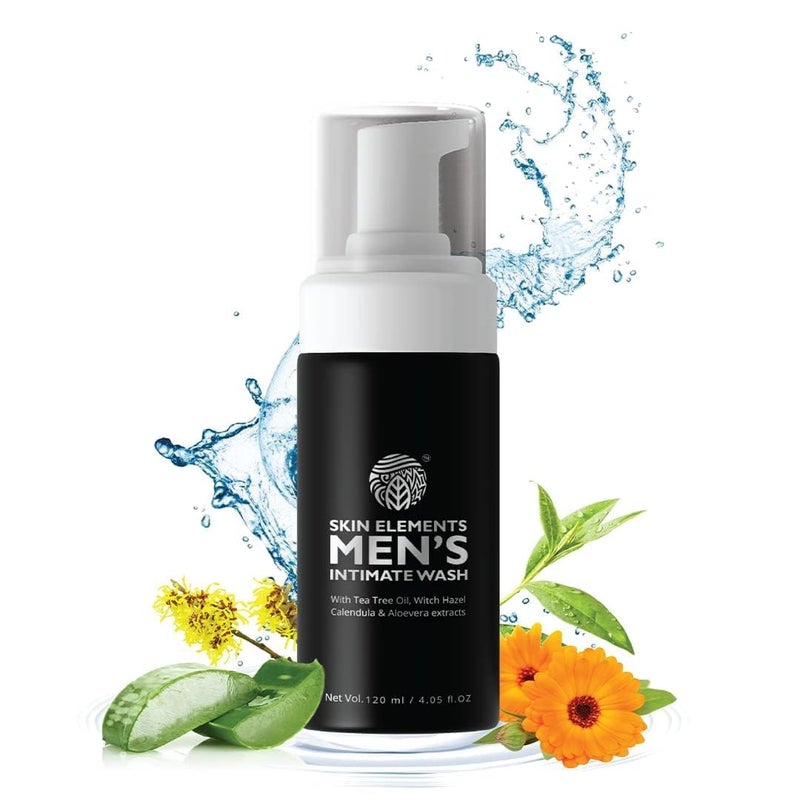 Skin Elements Intimate Wash for Men | pH Balanced Foaming Wash with Tea Tree Oil & Aloe Vera | Soothes, Refreshes & Maintains Hygiene | 4.05 fl. oz. | - Image 1