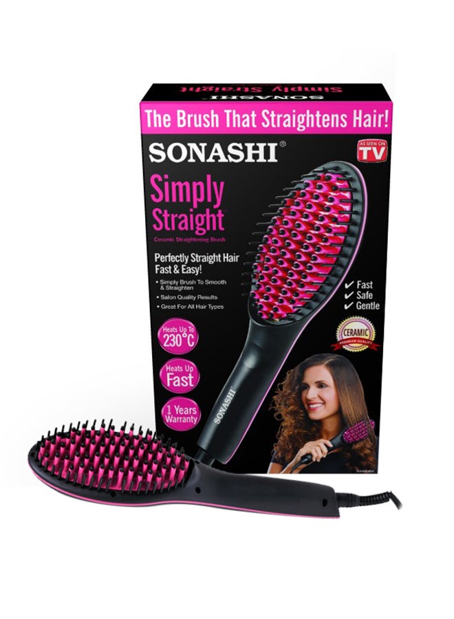 SONASHI Simply Straight Hair Brush  Hair Straightening Comb with LCD Display  With Temperature Control Adjustable Upto 230  Durable Construction For Longlasting Performance   SHS-2062B Pink/Black - Image 5