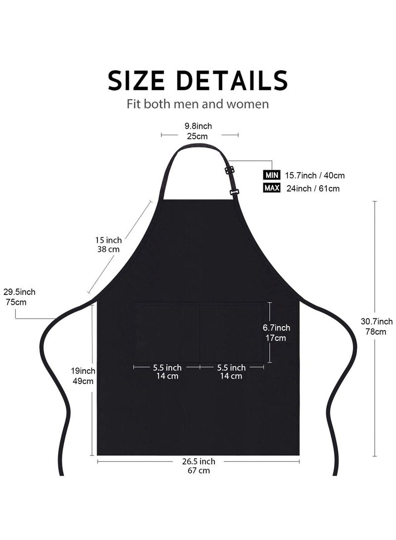 سوكاني 4 قطع من مريلة الشيف مقاومة للماء، مريلة قابلة للتعديل مع جيبين للرجال والنساء، مريلة للطبخ والخبز والمطعم - Image 2