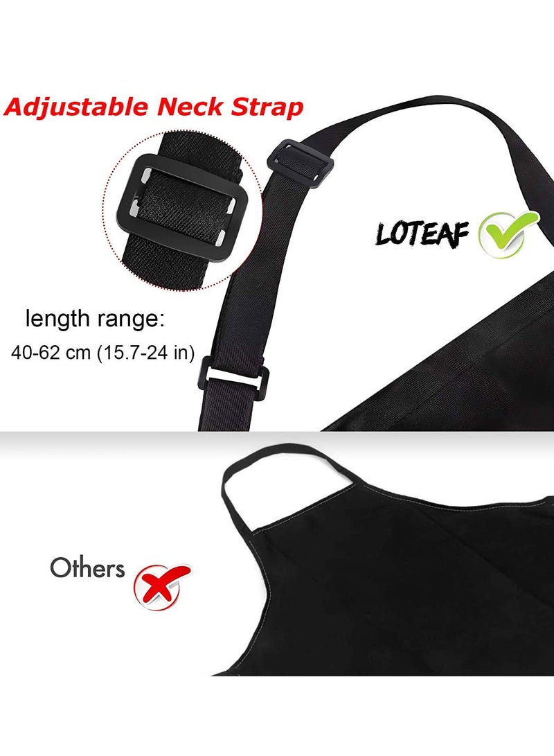 سوكاني 4 قطع من مريلة الشيف مقاومة للماء، مريلة قابلة للتعديل مع جيبين للرجال والنساء، مريلة للطبخ والخبز والمطعم - Image 3