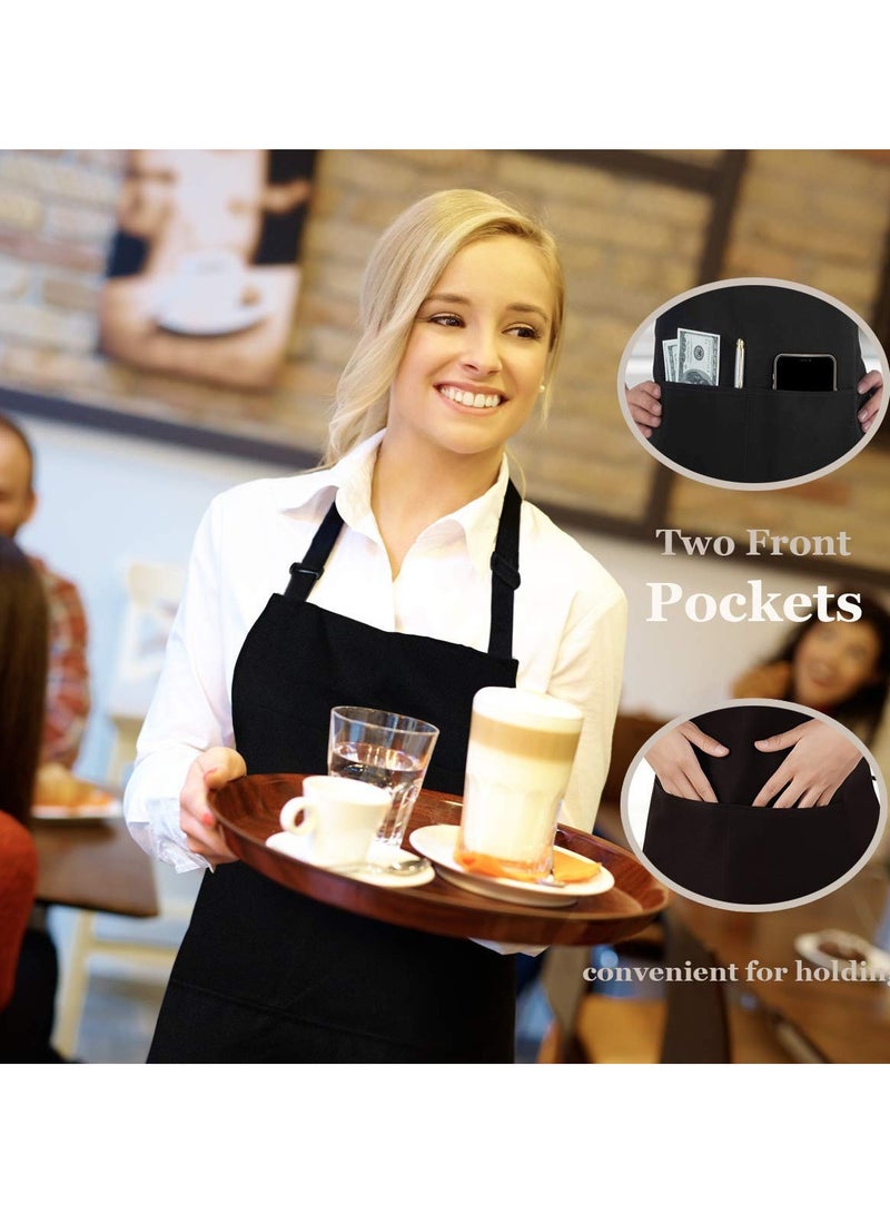 سوكاني 4 قطع من مريلة الشيف مقاومة للماء، مريلة قابلة للتعديل مع جيبين للرجال والنساء، مريلة للطبخ والخبز والمطعم - Image 5