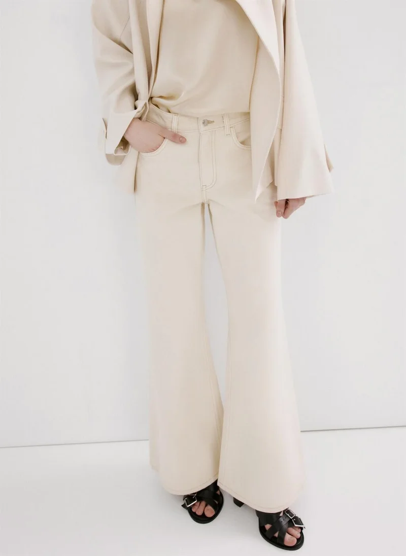 مانجو Mid-rise flared jeans