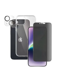 Hock Hock Full Protection Package for Galaxy S24 Ultra, The package includes a protective case, an anti-spy screen protector, a camera protector, a back protector, and a magnetic sticker on the back of the phone (5 in 1)  - Image 2