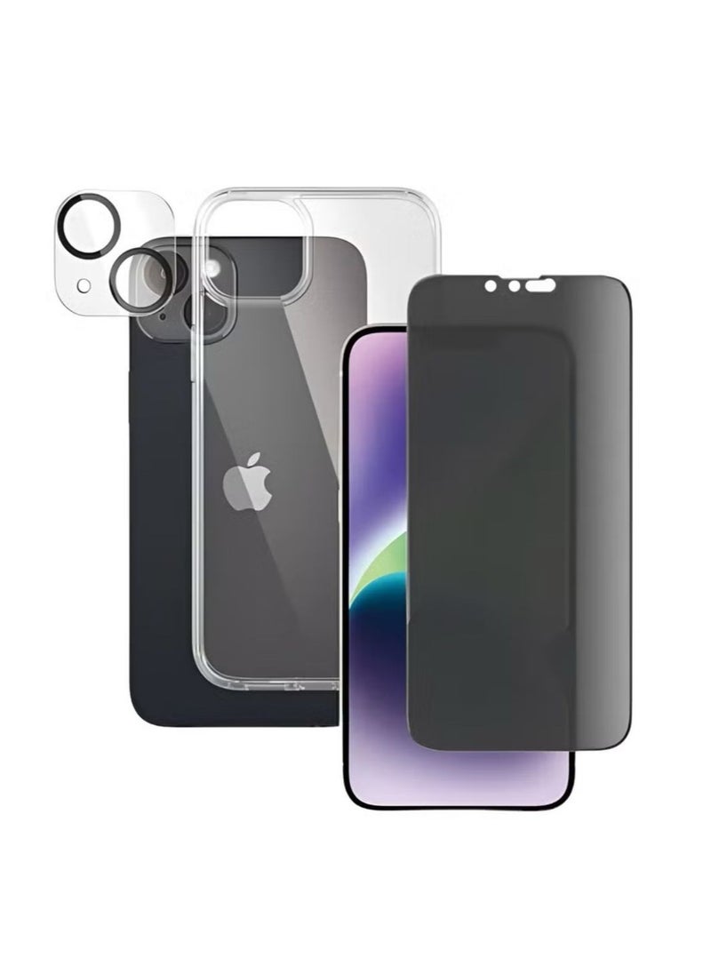 Hock - Hock Full Protection Package for Galaxy S24 Ultra, The package includes a protective case, an anti-spy screen protector, a camera protector, a back protector, and a magnetic sticker on the back of the phone (5 in 1) - Image 1