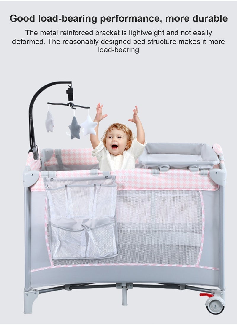 MaBaby Portable Baby Nursery Center Baby Playard, Foldable Baby Crib with Changing Table  - Image 3