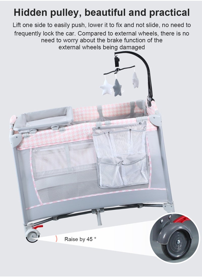 MaBaby Portable Baby Nursery Center Baby Playard, Foldable Baby Crib with Changing Table  - Image 4