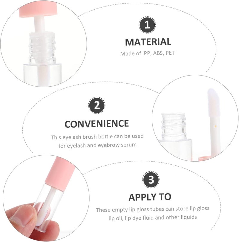10pcs Diy Lip Gloss Tubes Lipstick Bottles for Travel Diy Lipstick Kit Pink - Image 3