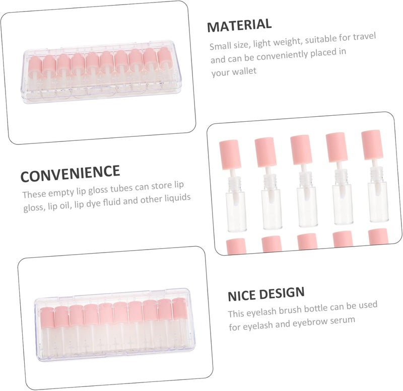 10pcs Diy Lip Gloss Tubes Lipstick Bottles for Travel Diy Lipstick Kit Pink - Image 4