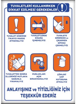 HSN WC Toilet Warning Sign 25 x 35 cm Plastic Sign 2 Pieces 