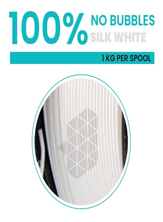 Tesseract Premium PLA + 1.75mm 3D Printing Filament | Dimensional Accuracy +/- 0.03mm | Compatible with Most FDM Printers | 1 KG 3D Printer Filament - PLA Silk White (Quantity 1) - Image 3