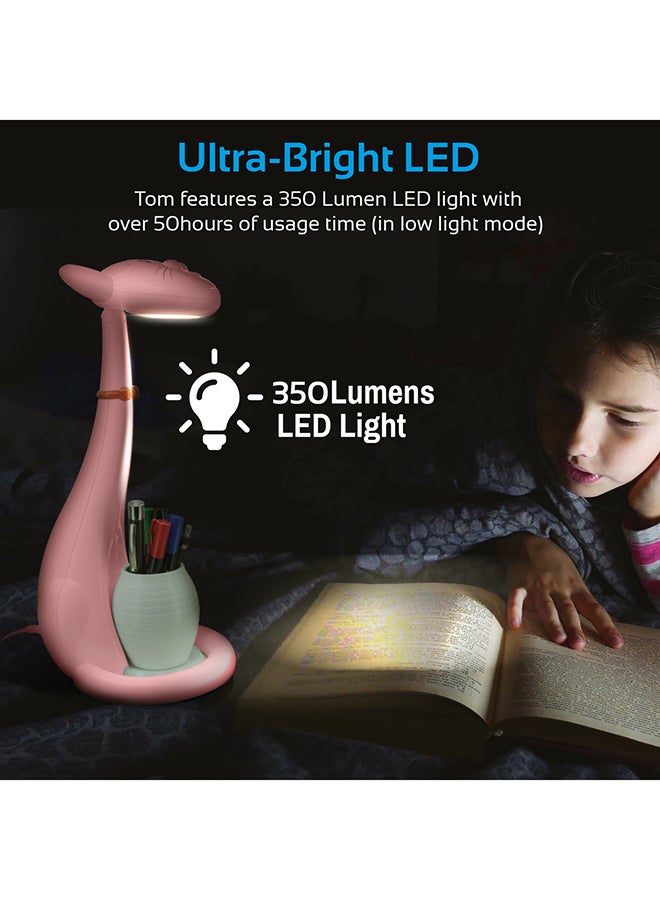 PROMATE Kids Night Light, Portable Pen-Holder Touch Sensitive LED Night Light with 3 Level Dimmable Reading Light, 3 Colour and 180 Degree Rotatable Neck for Studying, Reading, Table, Home Pink - Image 3