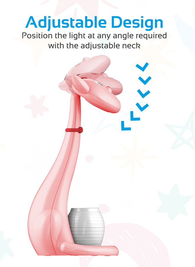 PROMATE Kids Night Light, Portable Pen-Holder Touch Sensitive LED Night Light with 3 Level Dimmable Reading Light, 3 Colour and 180 Degree Rotatable Neck for Studying, Reading, Table, Home Pink - Image 4