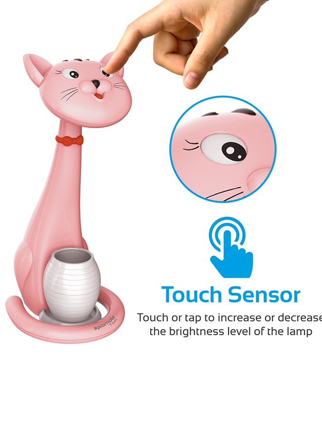 PROMATE Kids Night Light, Portable Pen-Holder Touch Sensitive LED Night Light with 3 Level Dimmable Reading Light, 3 Colour and 180 Degree Rotatable Neck for Studying, Reading, Table, Home Pink - Image 2