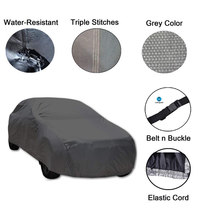 Auto Hub Car Cover Compatible with Polo with Weather Proof, Triple Stitched, Polo Car Cover- Grey - Image 4