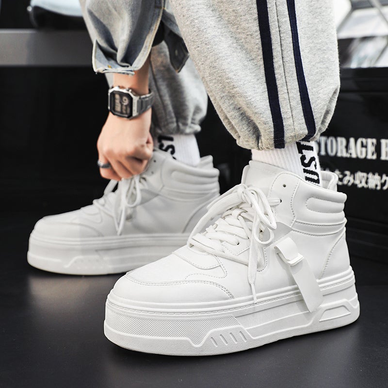 High-Rise Shoes Men'S 12Cm Casual White Shoes 10Cm High-Top Thick Slab Shoes Men'S - Image 3