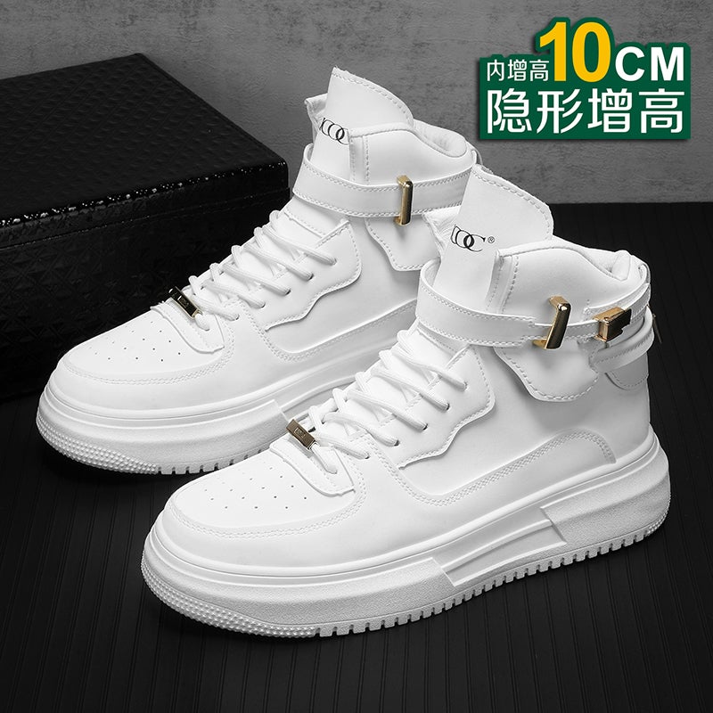 High-Rise Shoes Men'S 12Cm Casual White Shoes 10Cm High-Top Thick Slab Shoes Men'S - Image 5