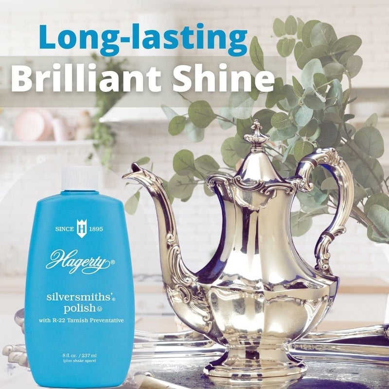 Hagerty Silversmiths' Polish, Professional Silver Cleaner and Tarnish Remover for Jewelry, Silverware, Gold and More, Kosher Certified, Made in USA, 8 Fl Oz - Image 3