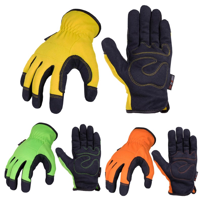 SKYDEER 3Pairs Pack Durable Leather Work Gloves for Gardening and General Work SD8809M - Image 2