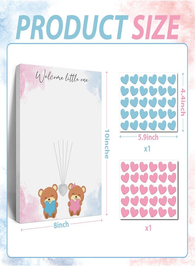 Toerifer Baby Gender Reveal Fingerprint Tree Sign, Baby Shower Guest Book, Baby Gender Reveal Party Ideas, Gender Reveal Keepsake, Baby Shower Canvas Decoration, Bear - Image 2