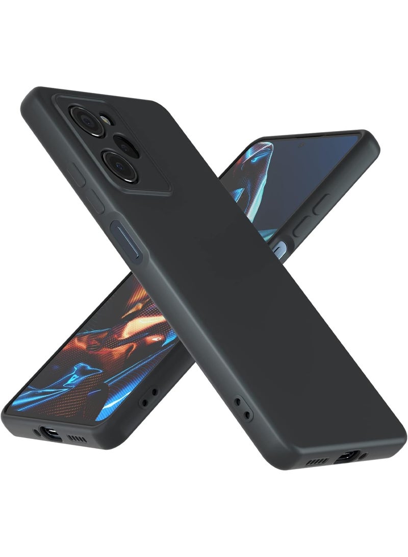 غطاء واقي لهاتف Xiaomi Poco X5 Pro، غلاف خلفي ناعم رفيع من TPU، غلاف سيليكون مرن متوافق مع Xiaomi Poco X5 Pro - أسود