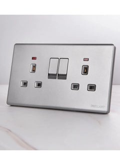 BRILLANT 5pcs 13A Dual Plug Modern Grey Brilliant  - Image 1