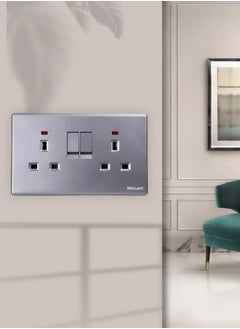 BRILLANT 5pcs 13A Dual Plug Modern Grey Brilliant  - Image 2