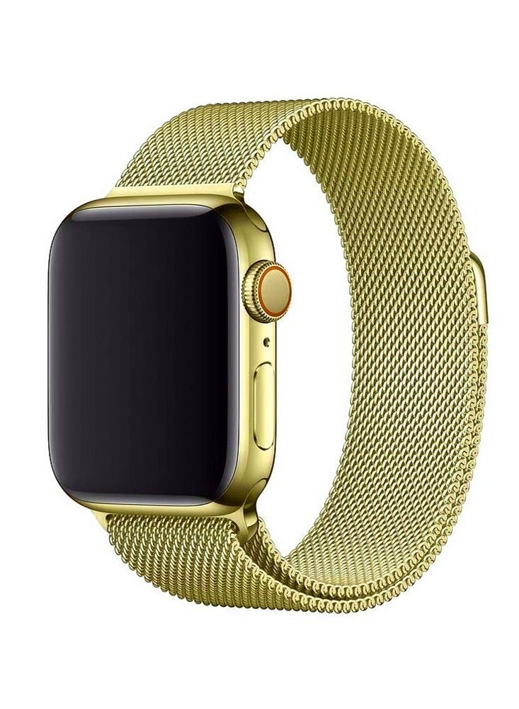 O Ozone Milanese Loop Strap For Apple Watch Series 10 9 8 7 6 5 4 SE 38/40/41/42mm Single Magnetic Stainless Steel Wristbands Band- Gold - Image 1