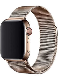 O Ozone Milanese Loop Strap For Apple Watch Series 10 9 8 7 6 5 4 SE 38/40/41/42mm Single Magnetic Stainless Steel Wristbands Band- Gold  - Image 1