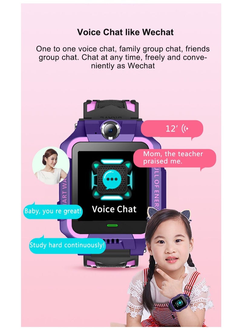 Kids Smartwatch,Touch Screen Toddler Watch with Real Time Location,Photo Capture Watch to Keep Kids Safe for Girls and Boys Purple - Image 2