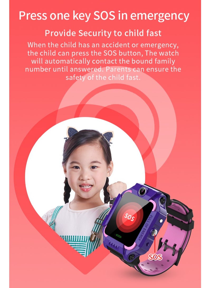Kids Smartwatch,Touch Screen Toddler Watch with Real Time Location,Photo Capture Watch to Keep Kids Safe for Girls and Boys Purple - Image 3